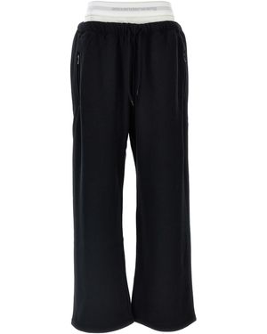 T By Alexander Wang T von Alexander Wang 'weites Bein mit Logo Elastiz - Schwarz
