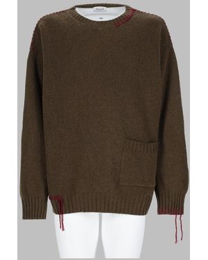 AMISH Pullover Jumper With Chest Pocket - Green