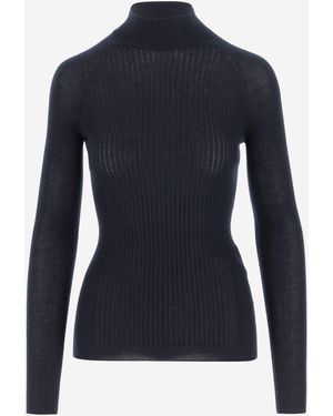 Sa Su Phi Cashmere y Silk Rod Sweater - Azul
