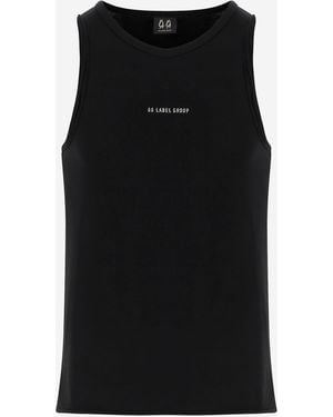 44 Label Group Cotton Tank Top With Logo - Black