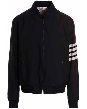 Thom Browne 4 Bar' Bomber - Schwarz