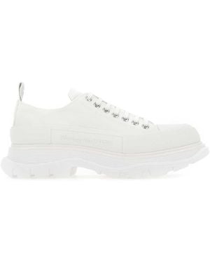 McQueen Canvas Tread Slick Trainers - White