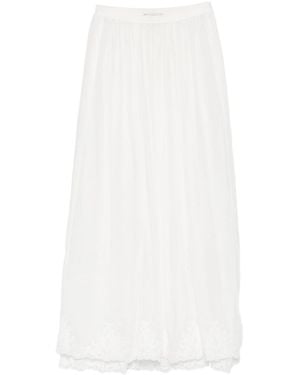 forte_forte Gonna Lunga Voile Co/Se Ricamato - White