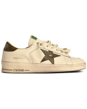 Golden Goose Stardan' Leather Trainers With Star - Natural