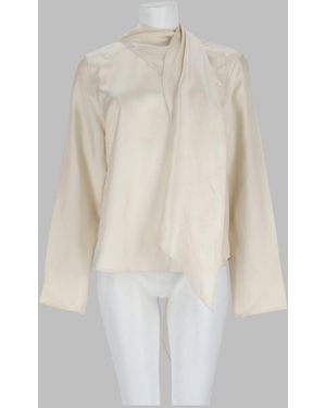 Loulou de Saison 100% Silk Button-Down Shirt - White