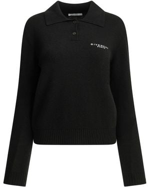 Givenchy Logo Polo Sweater - Black