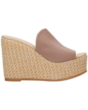 Espadrilles Sandalen Lederbraun