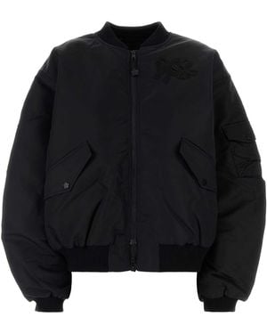 Cecilie Bahnsen Nylon Bomber Jacket With Cupro Lining - Black