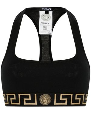 Versace Bralette Mit Greca-Borten - Weiß