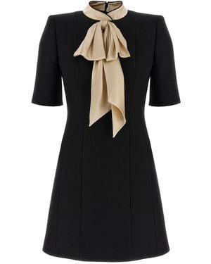 Valentino Garavani Wool And Silk Dress Dresses - Black