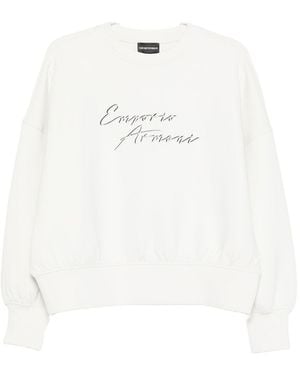 Emporio Armani Logo Crew Neck Sweatshirt - Weiß