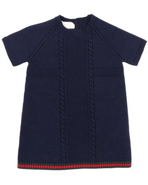 Gucci B S/S Vestido Wo Plain St W/Cabl - Azul