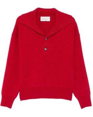 Ami Paris Wool Turtle-Neck Jumper - Red