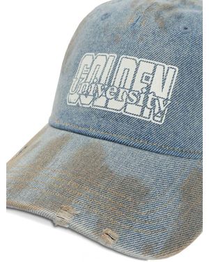 Golden Goose Journey Baseball Cap Cotton Denim Officina Wash/ Golden Print - Grey