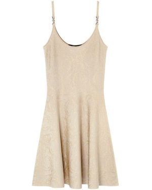 Versace Flared Mini Kleid im Barockrick - Natur