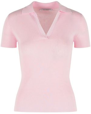 Max Mara 'Albero' Virgin Wool Polo Shirt - Pink
