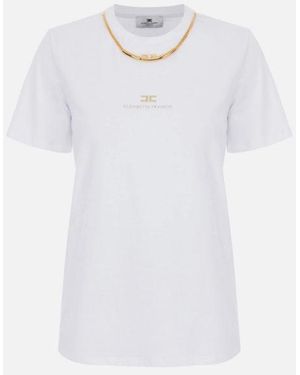 Elisabetta Franchi Maglietta Con Collana - Bianco