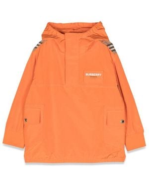 Burberry Kids Wilder Vintage-Check Hooded Jacket - Orange