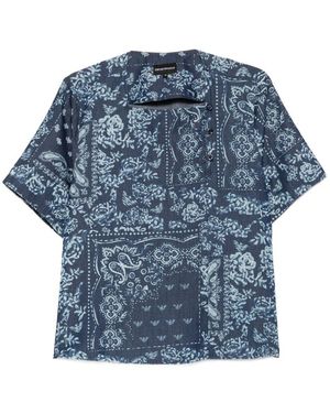 Emporio Armani Printed Cotton T-Shirt - Blue