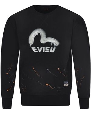 Evisu Sweatshirt aus Baumwolle. - Schwarz