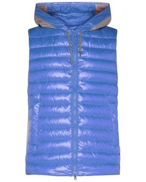 Herno Hooded P Ed Zip Up Vest Jacket - Blue