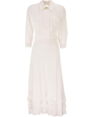 Elisabetta Franchi Viscose Georgette Dress - White