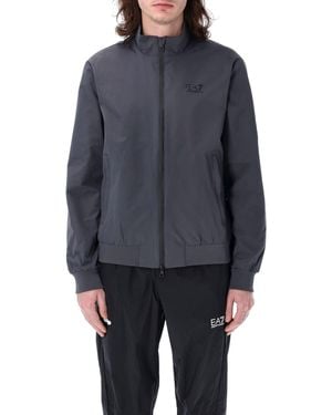 EA7 Core Identity Recycled-Nylon Zip-Up Sweatshirt - Blue