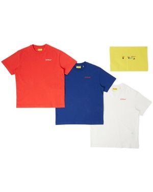 Off-White c/o Virgil Abloh Pack 3 T Shirts With Logo - Blue