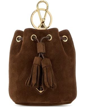 Prada Chocolate Suede Pouch - Brown