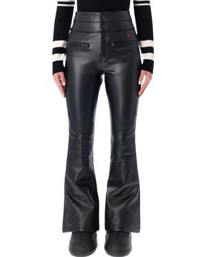 Perfect Moment Faux Leather Flared Ski Trousers - Black