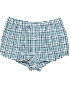 Acne Studios Karierte Shorts Mit Raffungen - Blau