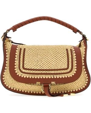 Chloé Raffia Small Marcie Shoulder Bag - Brown