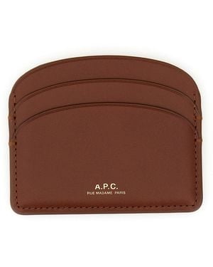 A.P.C. Demi Lune Card Holder - Brown