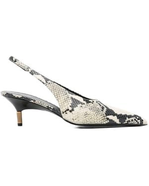 KHAITE Bella Leather Slingback Pumps - White