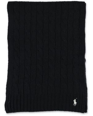Polo Ralph Lauren Cable Wool-Cashmere Scarf - Black