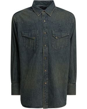 Beams Plus "Western Double Dye"-Shirt - Grau