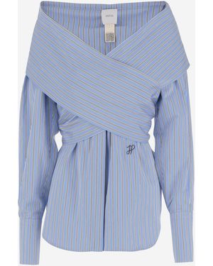 Patou Crossbanded Blouse - Blau
