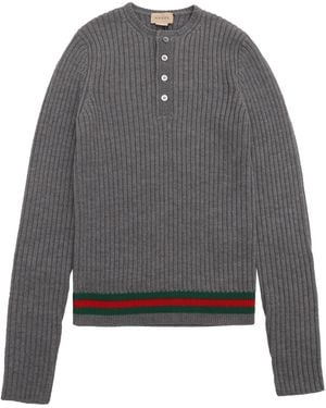Gucci J L/s Ronde Hals Wo Rib St - Grijs