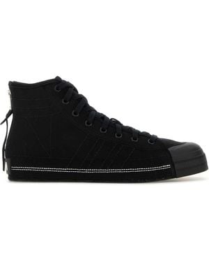 Y-3 Canvas Nizza Hi Trainers - Black