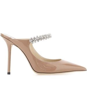 Jimmy Choo Skin Leather Bing 100 Mules - Pink