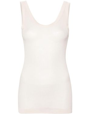 Lemaire Nahtloses Rippen -Tanktop - Weiß