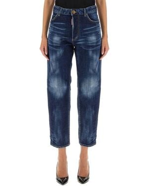 DSquared² Cropped Jeans With Button Closure - Blue