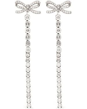 Self-Portrait Bow Drop Earrings - White