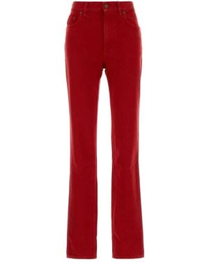 Chloé Cotton Denim Trousers - Red