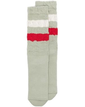Golden Goose Goldene Gänse Socken hoher Rippen/Streifen/zerrissen - Weiß