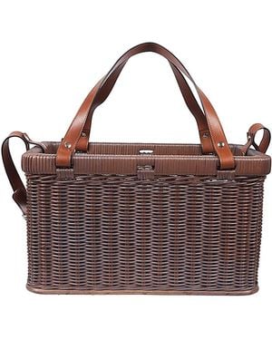 Brunello Cucinelli Wicker Basketbag - Braun