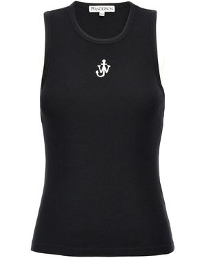 JW Anderson J.W.VERSONSON 'Ankerstickerei' Top - Schwarz
