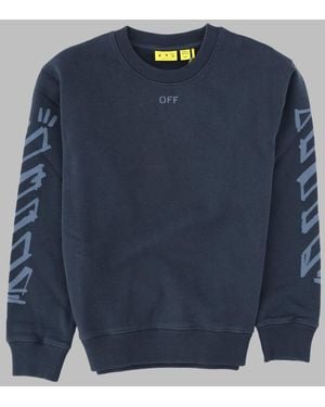 Off-White c/o Virgil Abloh Kids Diagonal Marker Crewneck Sweatshirt - Blue