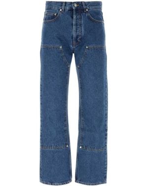 Palm Angels Monogram Denim Jeans - Blue