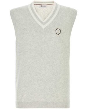 Brunello Cucinelli Light Cotton Vest - White